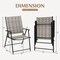 Set Of 4 Patio Folding Chairs With Armrests And Portable Lawn Chairs For Garden Backyard-gray